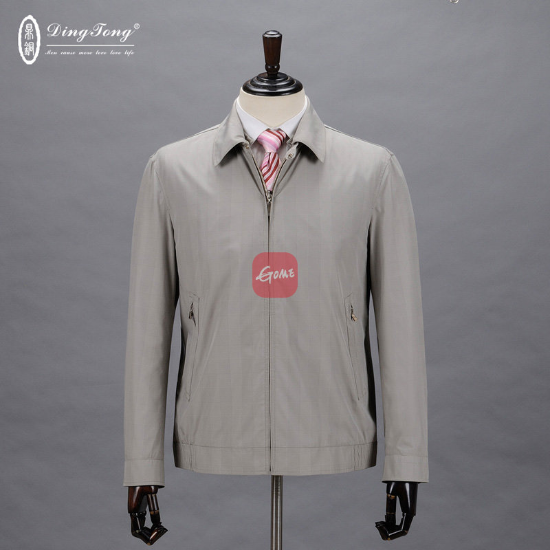 鼎铜服饰/2014夹克春款新品男 卡其色商务休闲超薄夹克男款外套(卡其布色 165)